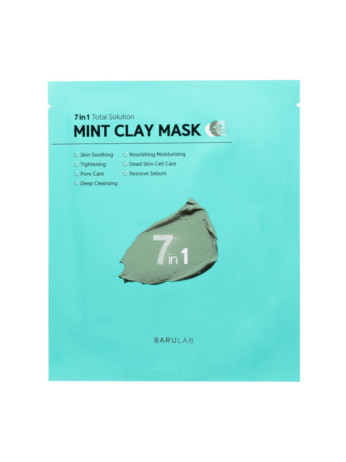 Sheet mask with purifying clay and mint extract - Barulab | MiiN Cosmetics