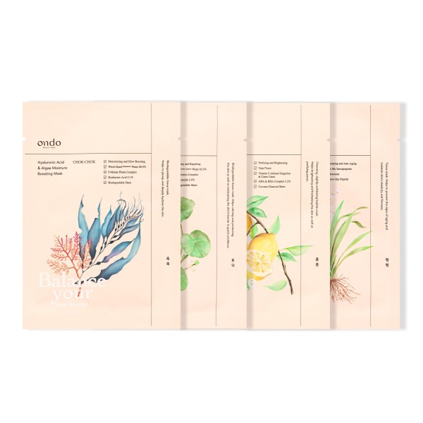Pack de 4 Mascarillas Faciales Ondo Beauty 36.5 | MiiN Cosmetics